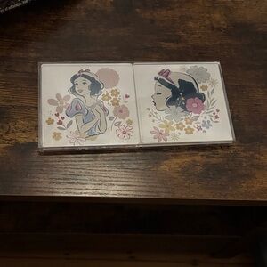 Disney Snow White Floral Coasters in Pink, Gold, Navy